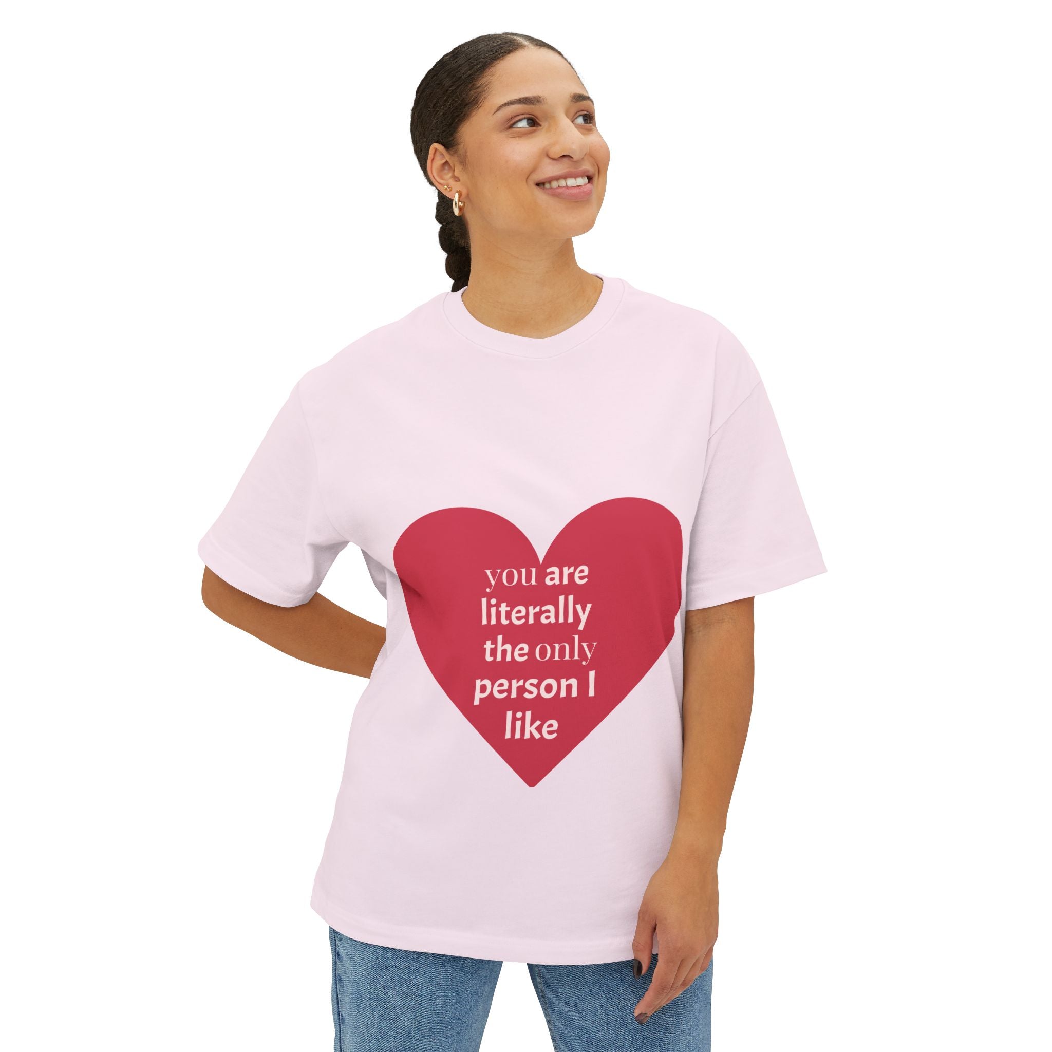 Heartfelt Joy Unisex Oversized Boxy Tee | Casual Love Shirt, Gift for Her, Valentine's Day, Everyday Style, Positive Vibes