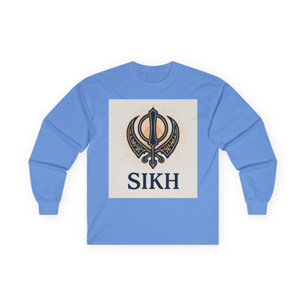 Unisex Ultra Cotton Long Sleeve Tee With SIKH logo.