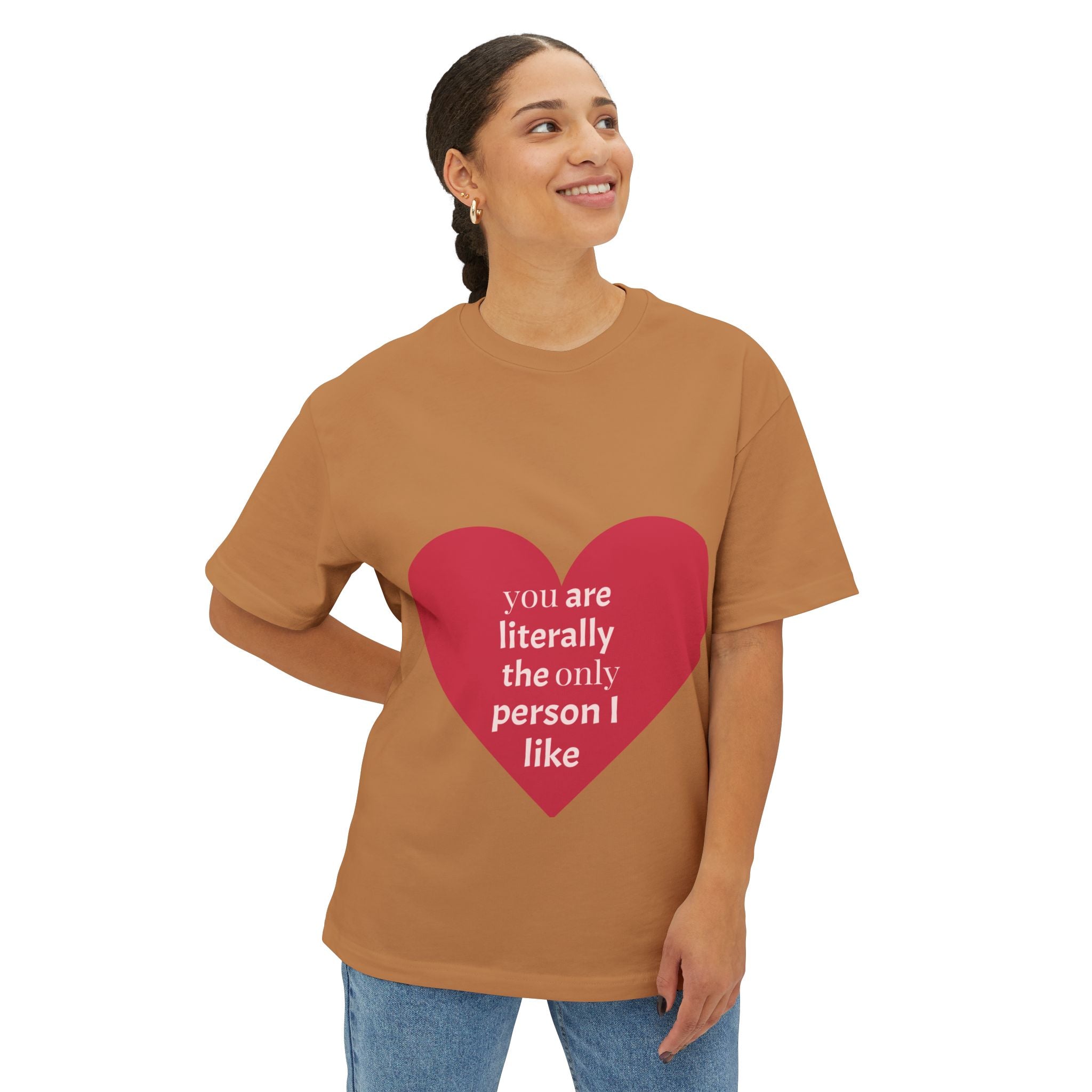 Heartfelt Joy Unisex Oversized Boxy Tee | Casual Love Shirt, Gift for Her, Valentine's Day, Everyday Style, Positive Vibes