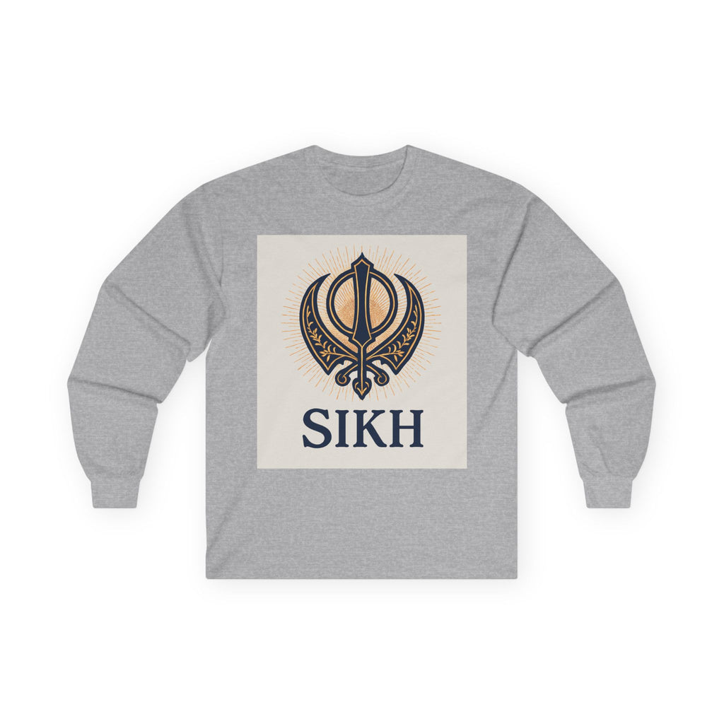 Unisex Ultra Cotton Long Sleeve Tee With SIKH logo.