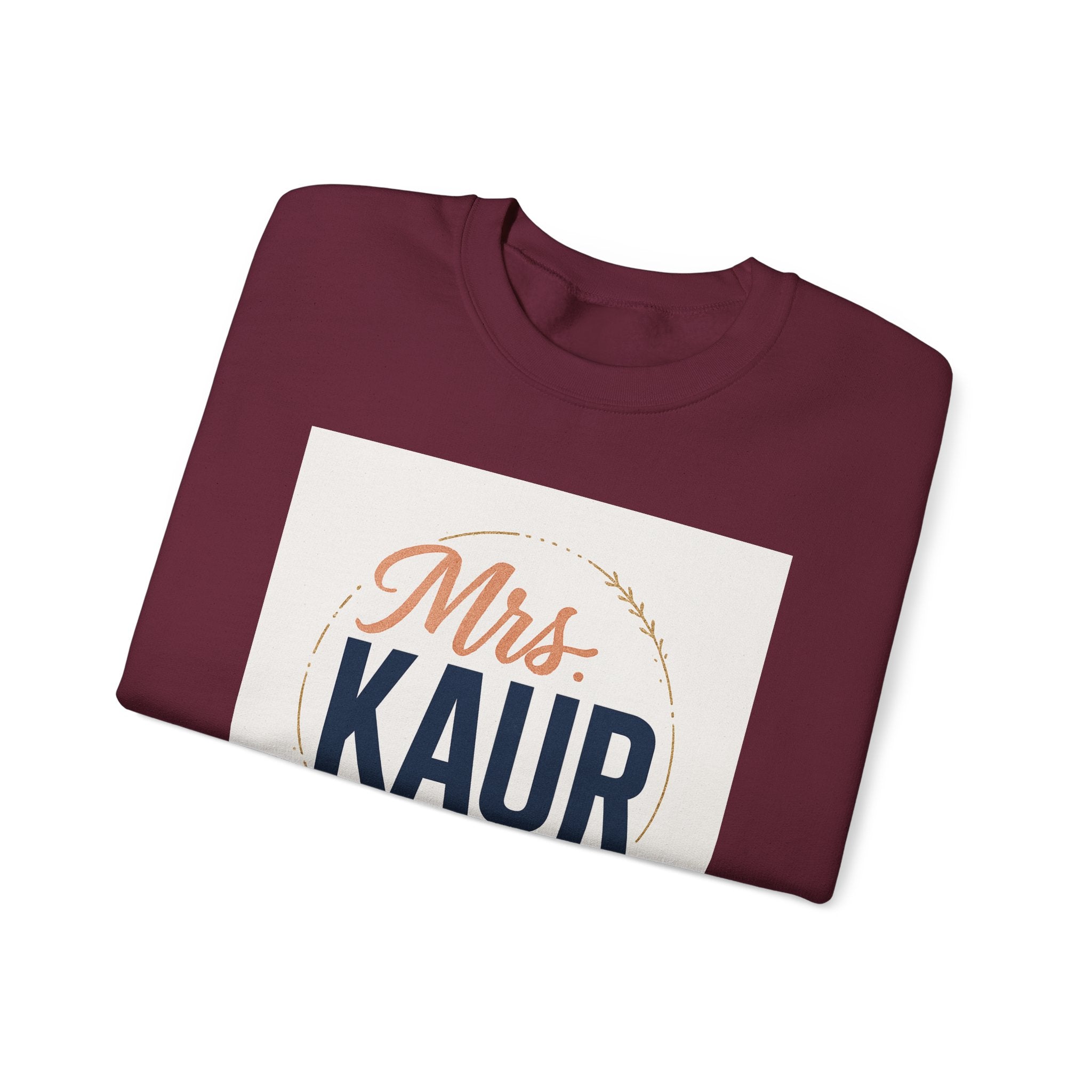 Mrs. Kaur Unisex Crewneck Sweatshirt - Bridal Gift, Wedding Sweater, Comfortable Attire, Gift for Her, Cozy Fashion