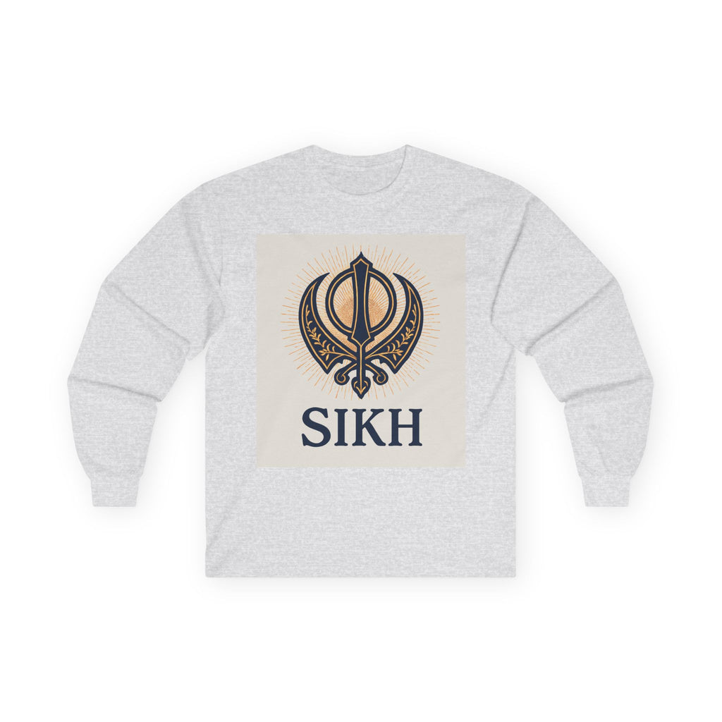 Unisex Ultra Cotton Long Sleeve Tee With SIKH logo.