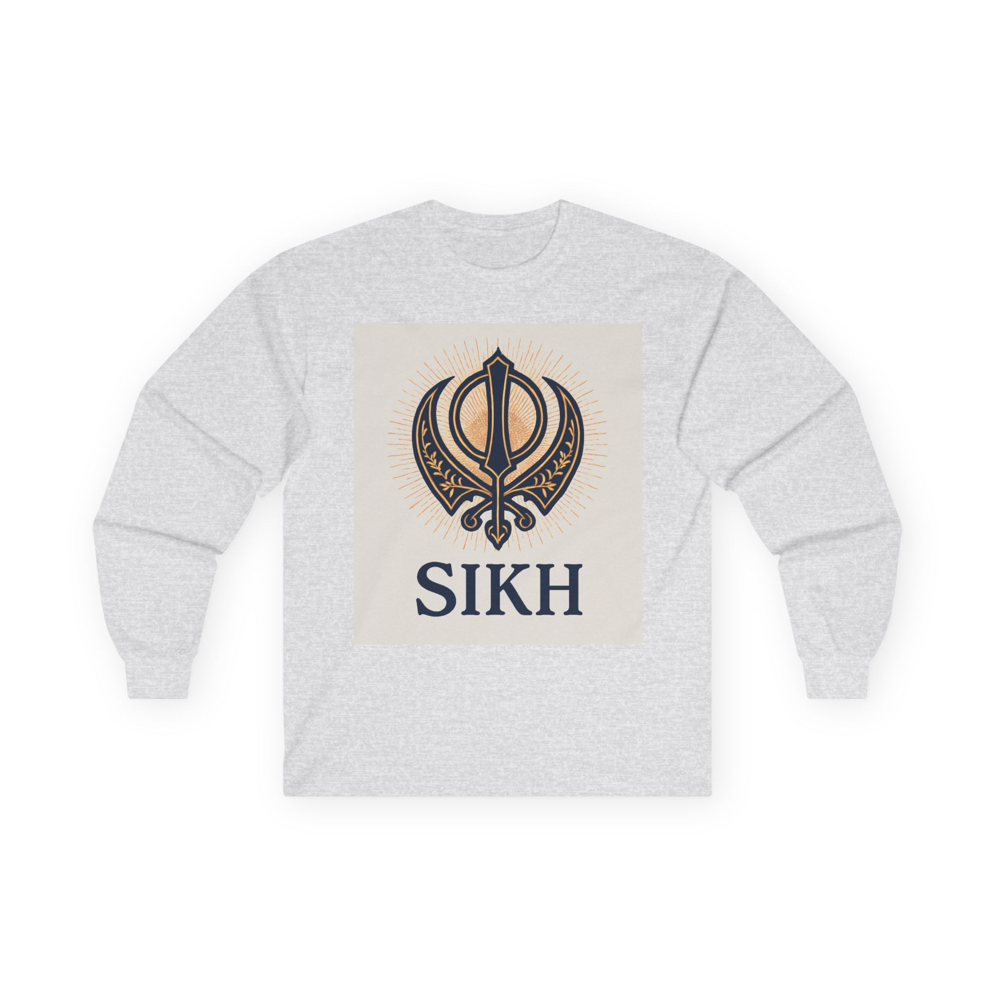 Unisex Ultra Cotton Long Sleeve Tee With SIKH logo.