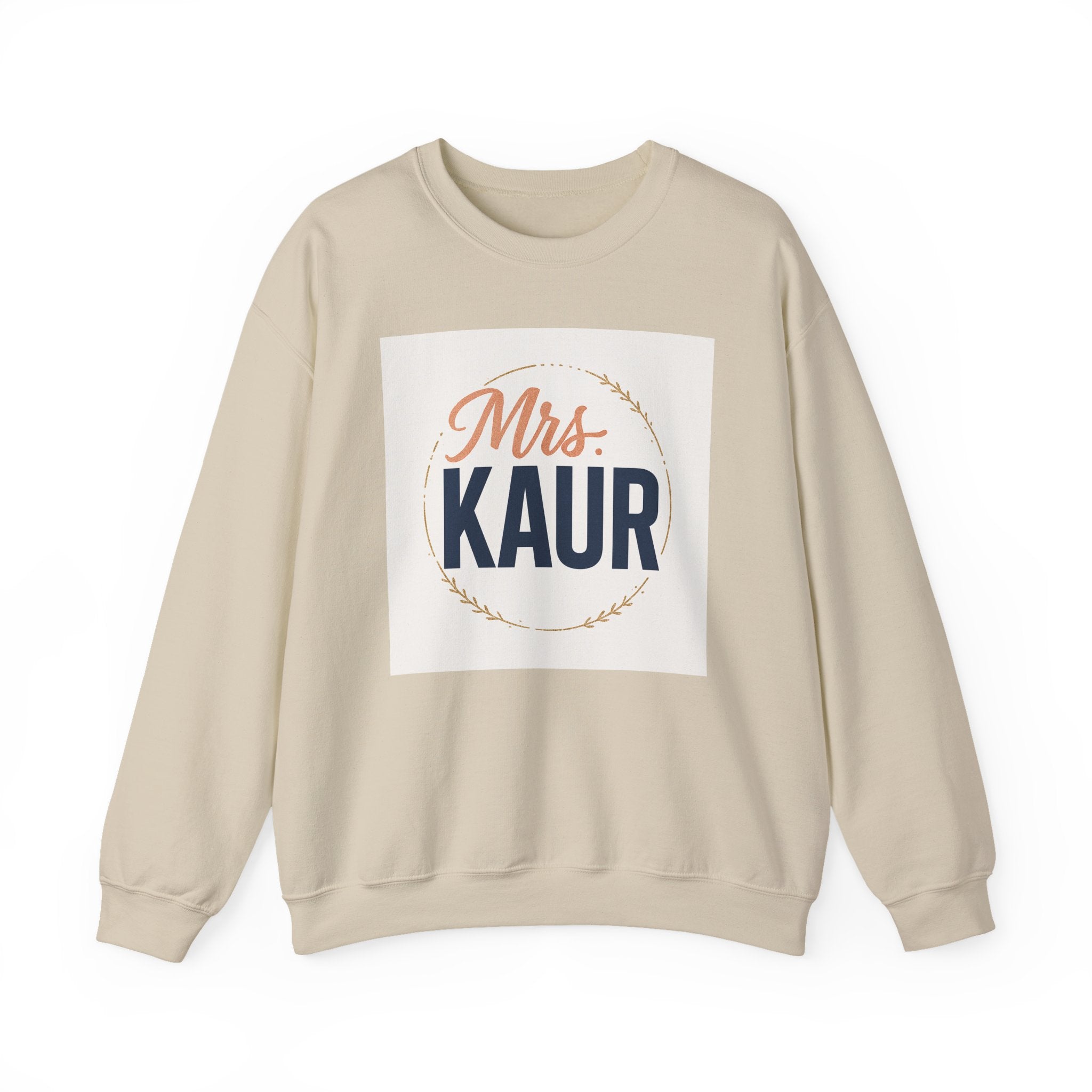 Mrs. Kaur Unisex Crewneck Sweatshirt - Bridal Gift, Wedding Sweater, Comfortable Attire, Gift for Her, Cozy Fashion