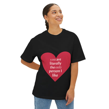 Heartfelt Joy Unisex Oversized Boxy Tee | Casual Love Shirt, Gift for Her, Valentine's Day, Everyday Style, Positive Vibes