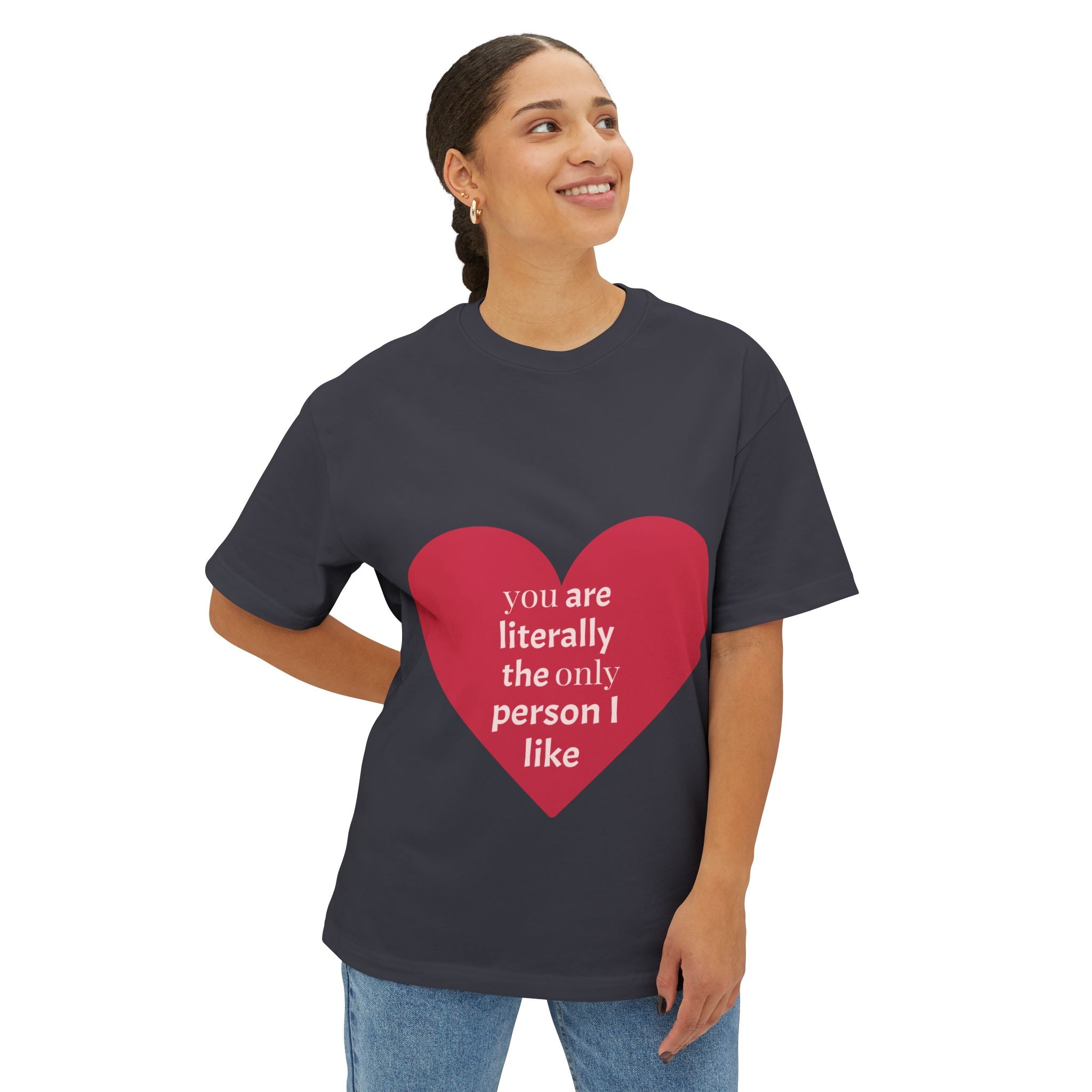 Heartfelt Joy Unisex Oversized Boxy Tee | Casual Love Shirt, Gift for Her, Valentine's Day, Everyday Style, Positive Vibes