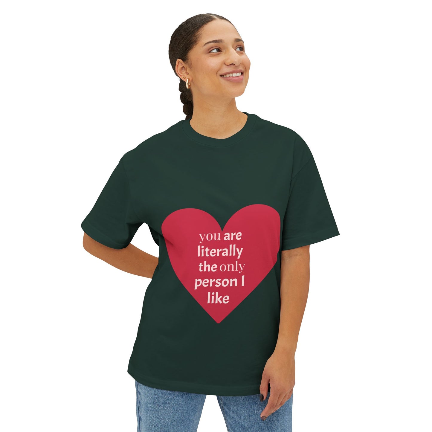 Heartfelt Joy Unisex Oversized Boxy Tee | Casual Love Shirt, Gift for Her, Valentine's Day, Everyday Style, Positive Vibes