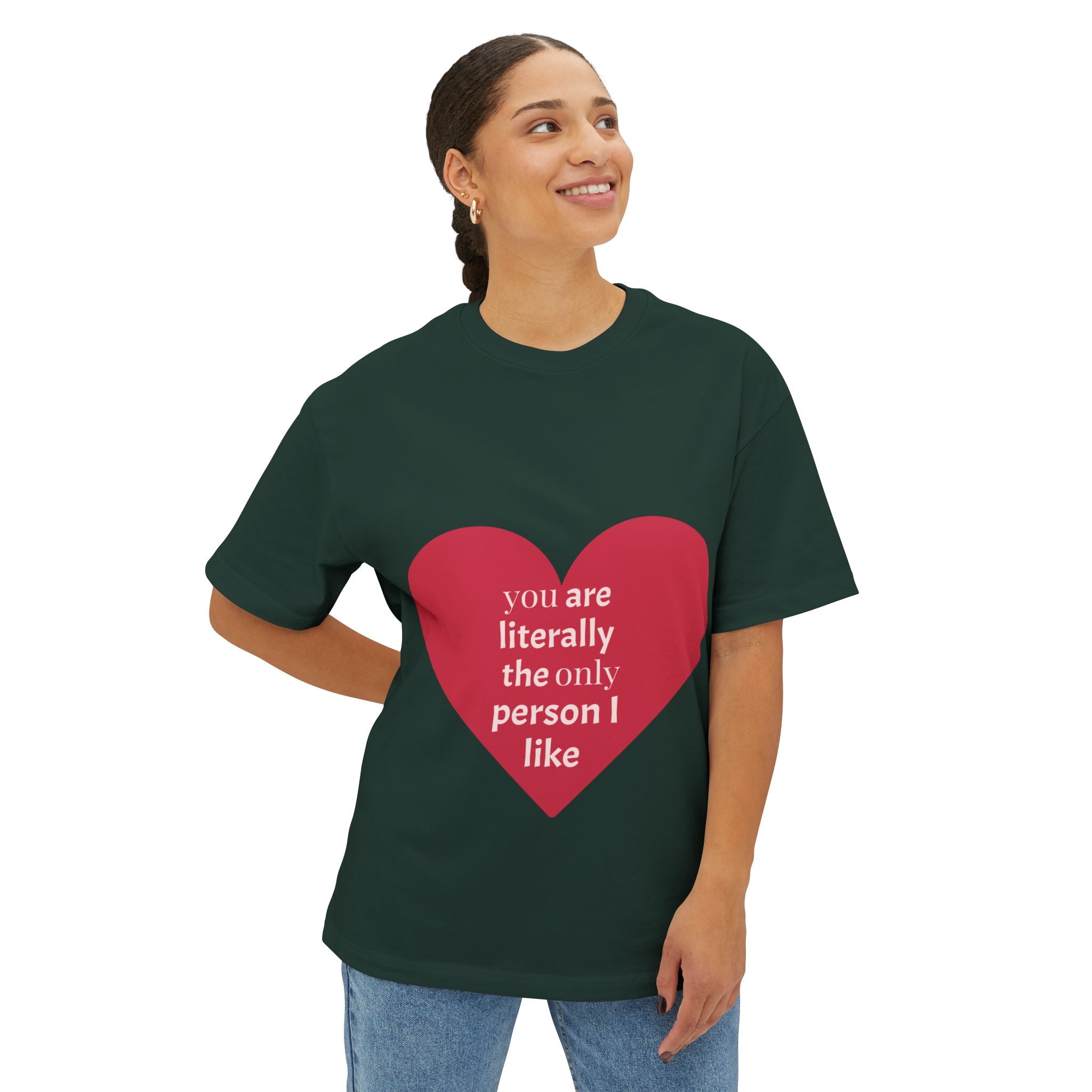 Heartfelt Joy Unisex Oversized Boxy Tee | Casual Love Shirt, Gift for Her, Valentine's Day, Everyday Style, Positive Vibes