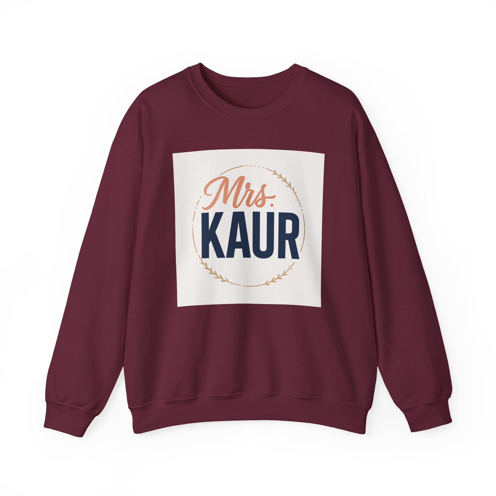 Mrs. Kaur Unisex Crewneck Sweatshirt - Bridal Gift, Wedding Sweater, Comfortable Attire, Gift for Her, Cozy Fashion