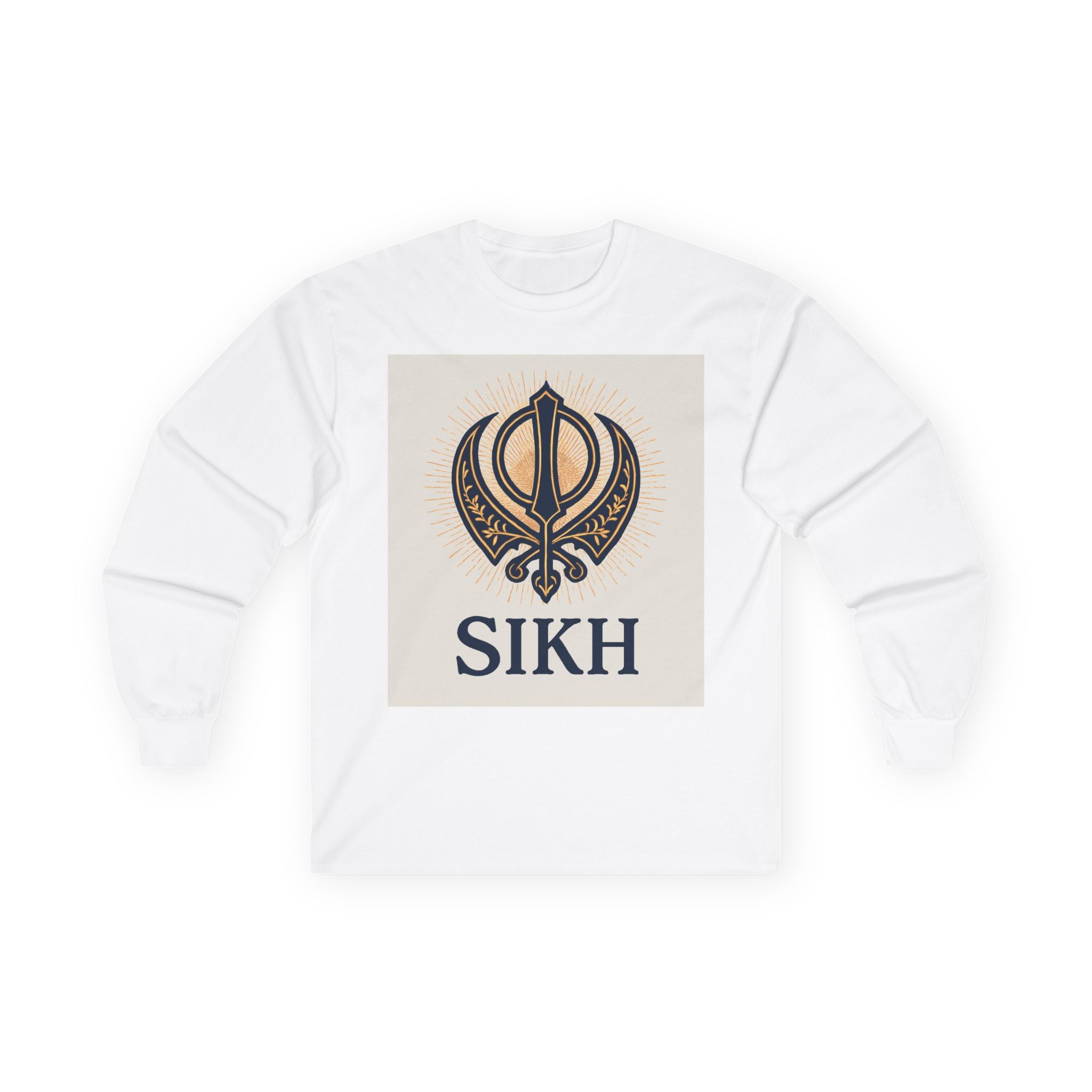 Unisex Ultra Cotton Long Sleeve Tee With SIKH logo.