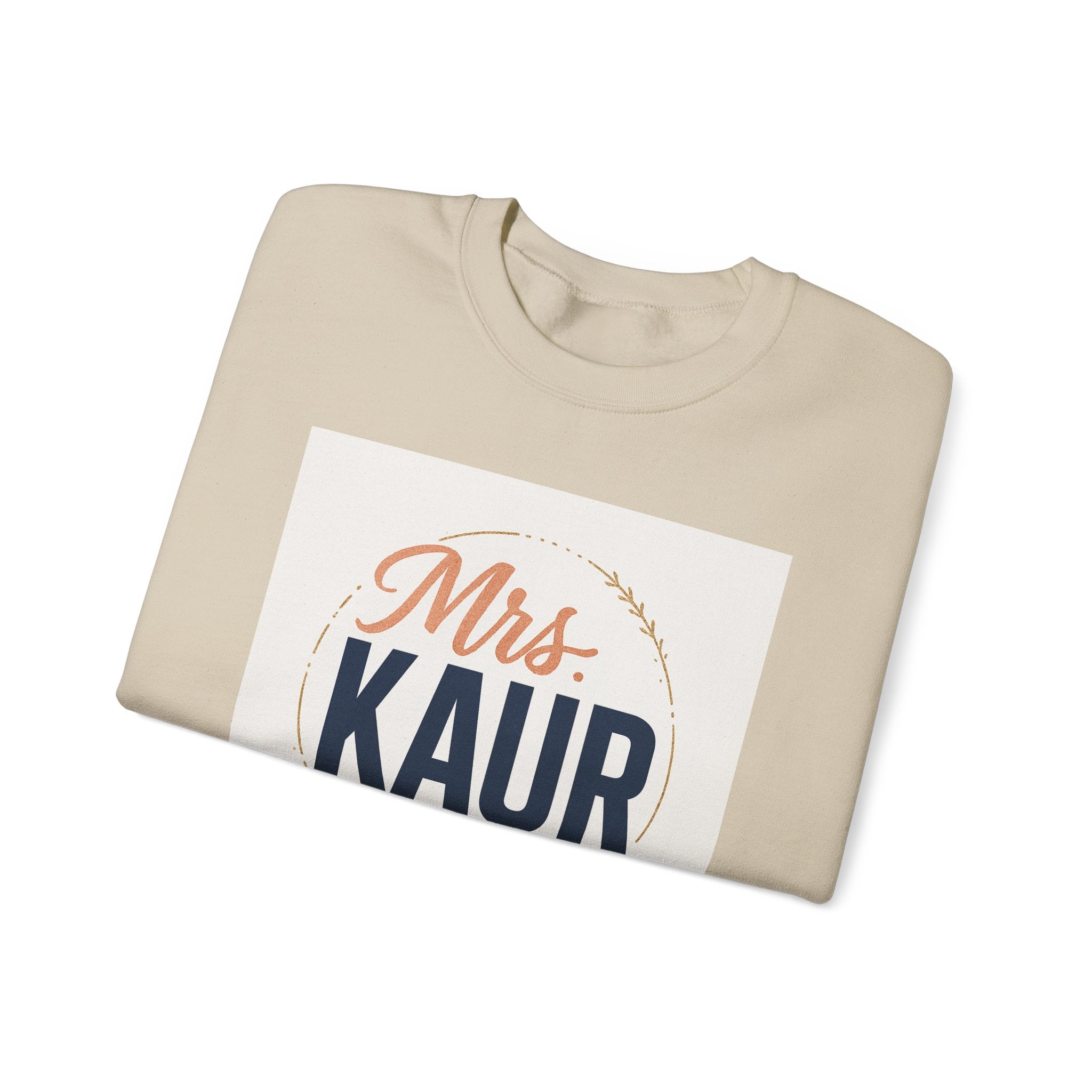 Mrs. Kaur Unisex Crewneck Sweatshirt - Bridal Gift, Wedding Sweater, Comfortable Attire, Gift for Her, Cozy Fashion