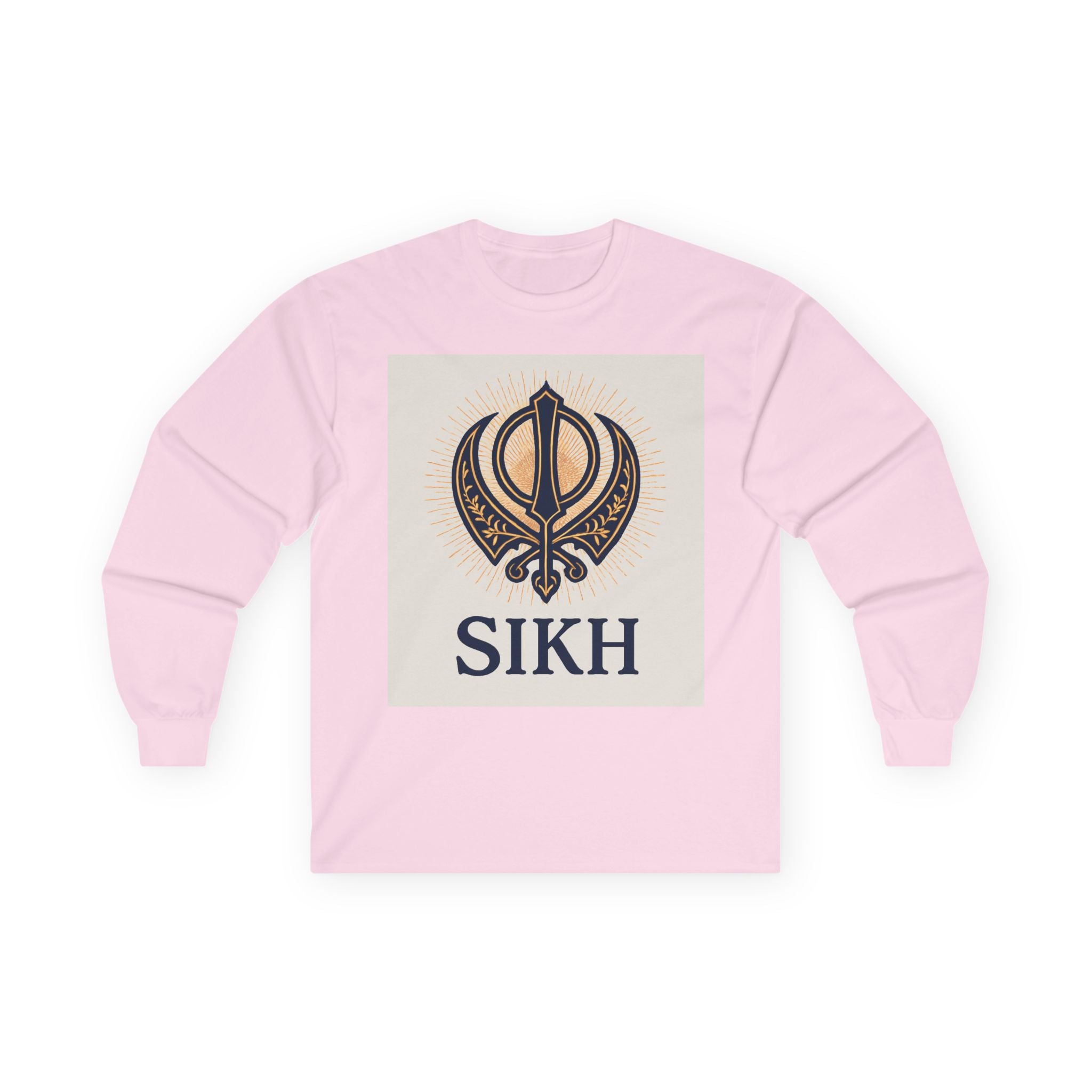 Unisex Ultra Cotton Long Sleeve Tee With SIKH logo.