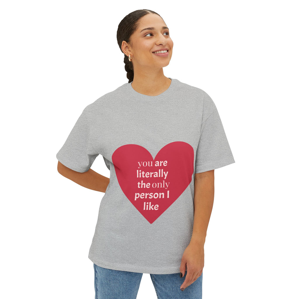 Heartfelt Joy Unisex Oversized Boxy Tee | Casual Love Shirt, Gift for Her, Valentine's Day, Everyday Style, Positive Vibes