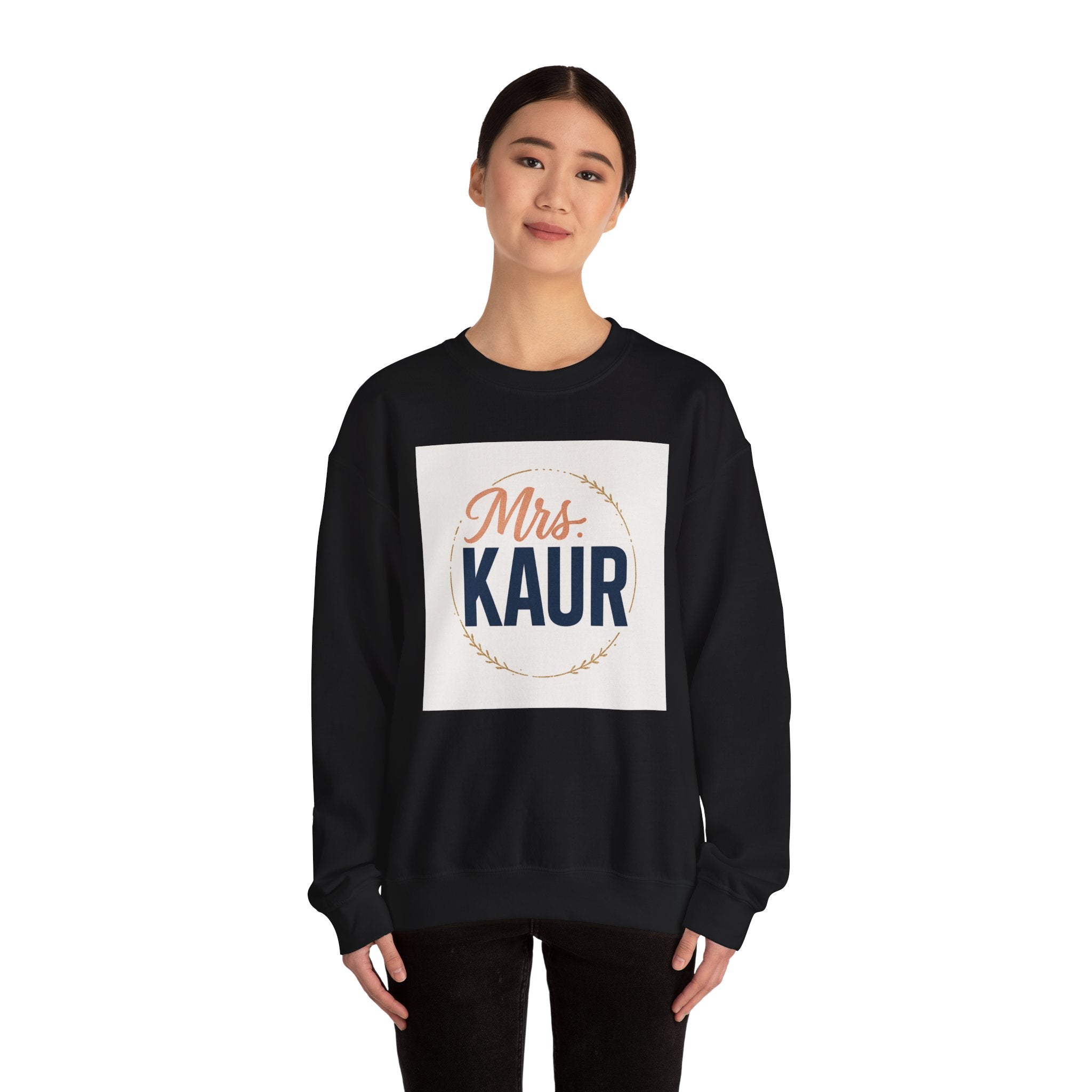 Mrs. Kaur Unisex Crewneck Sweatshirt - Bridal Gift, Wedding Sweater, Comfortable Attire, Gift for Her, Cozy Fashion