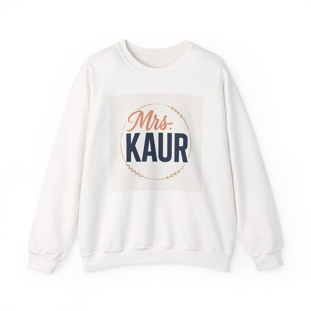 Mrs. Kaur Unisex Crewneck Sweatshirt - Bridal Gift, Wedding Sweater, Comfortable Attire, Gift for Her, Cozy Fashion