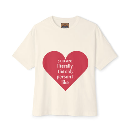 Heartfelt Joy Unisex Oversized Boxy Tee | Casual Love Shirt, Gift for Her, Valentine's Day, Everyday Style, Positive Vibes