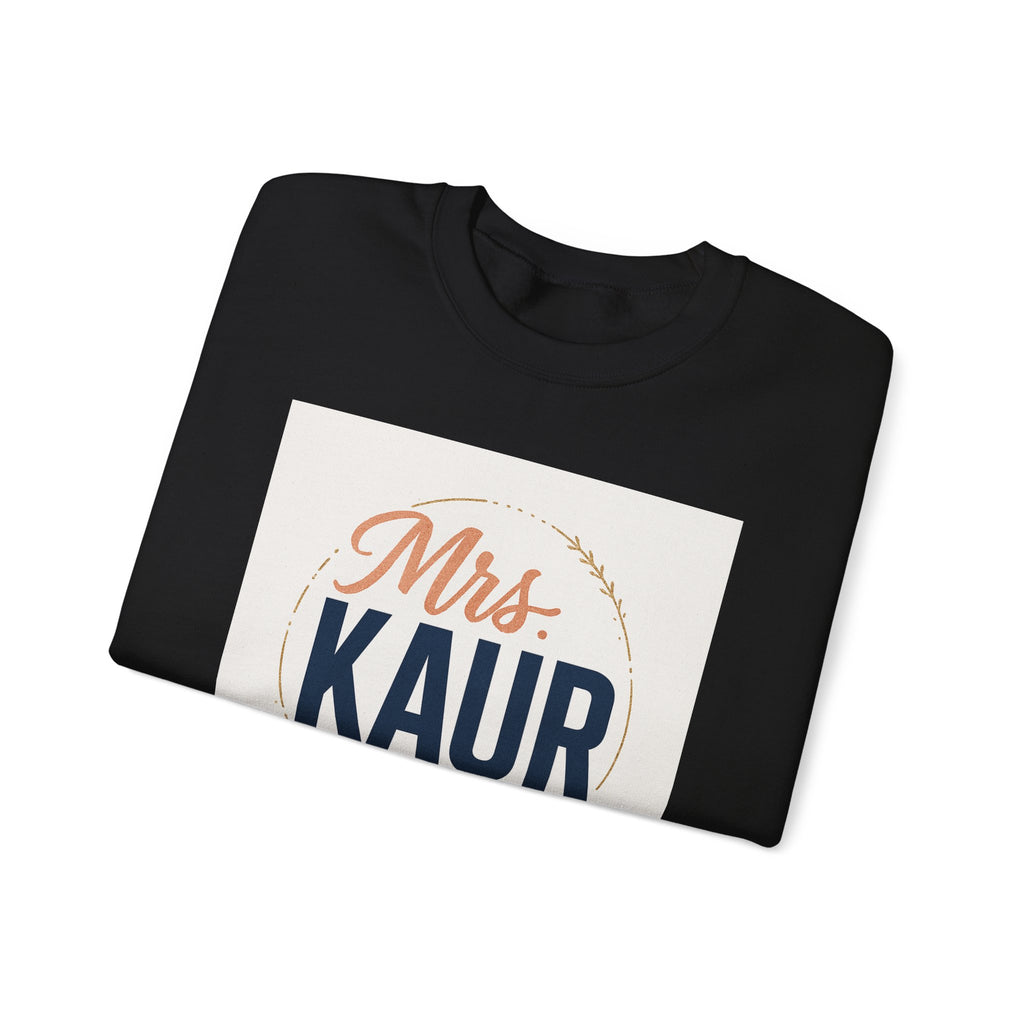 Mrs. Kaur Unisex Crewneck Sweatshirt - Bridal Gift, Wedding Sweater, Comfortable Attire, Gift for Her, Cozy Fashion