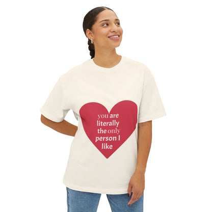 Heartfelt Joy Unisex Oversized Boxy Tee | Casual Love Shirt, Gift for Her, Valentine's Day, Everyday Style, Positive Vibes