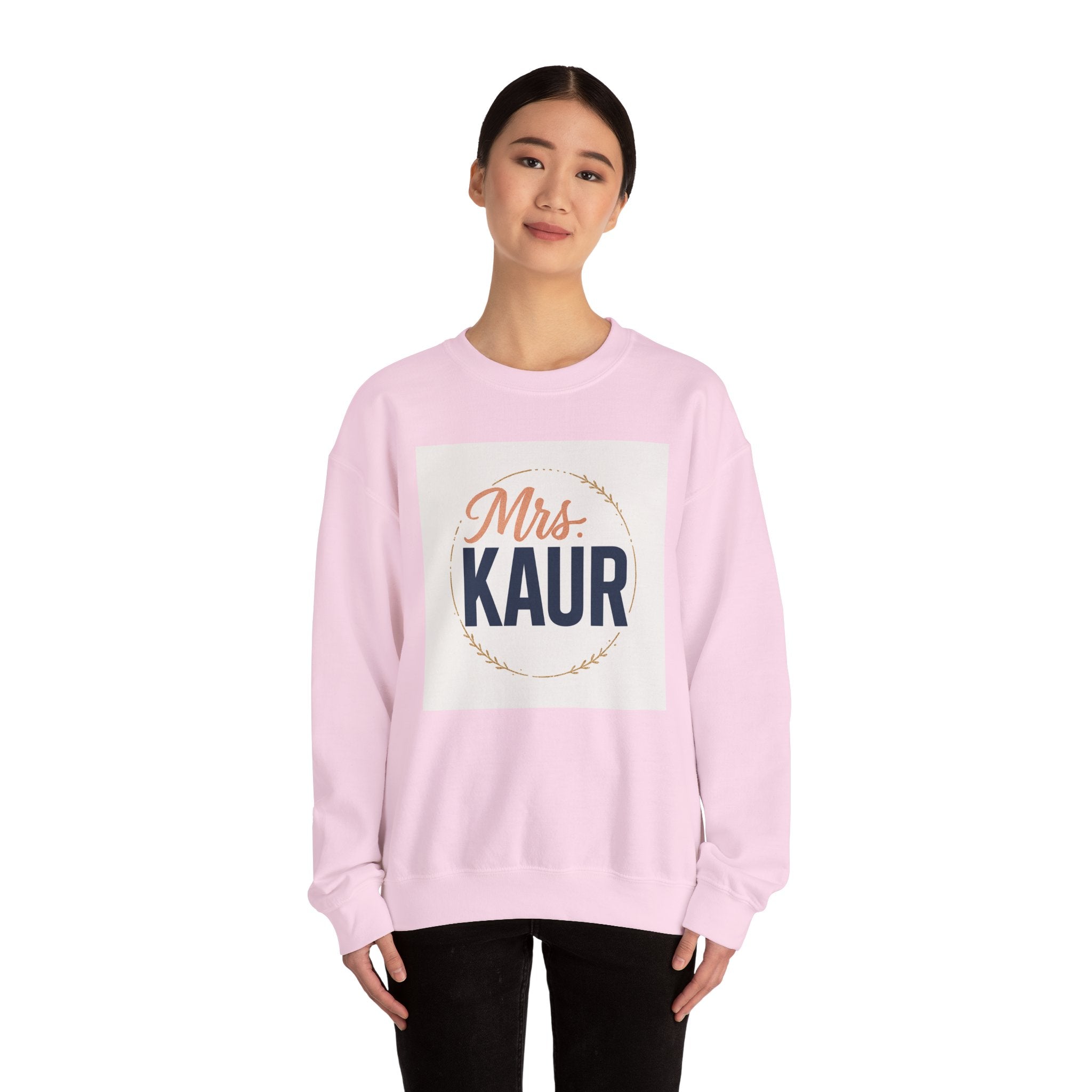 Mrs. Kaur Unisex Crewneck Sweatshirt - Bridal Gift, Wedding Sweater, Comfortable Attire, Gift for Her, Cozy Fashion