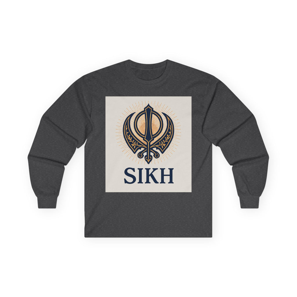 Unisex Ultra Cotton Long Sleeve Tee With SIKH logo.