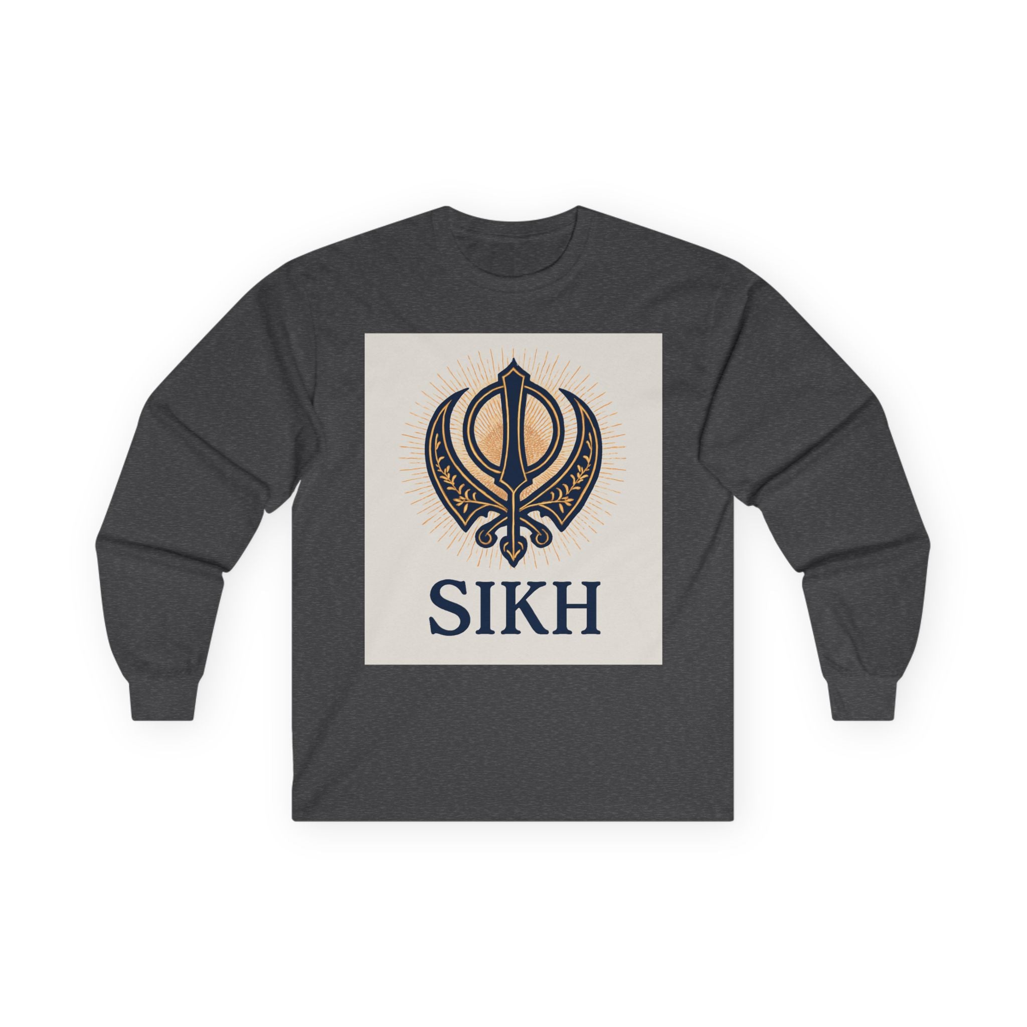 Unisex Ultra Cotton Long Sleeve Tee With SIKH logo.