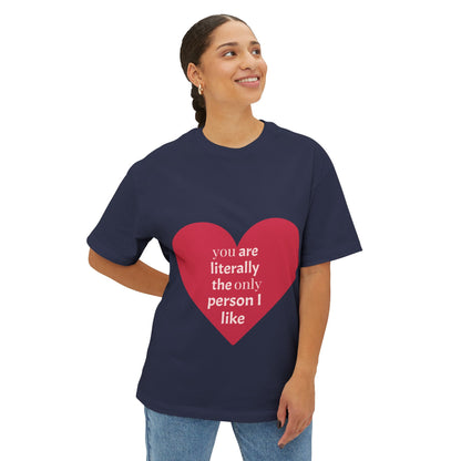 Heartfelt Joy Unisex Oversized Boxy Tee | Casual Love Shirt, Gift for Her, Valentine's Day, Everyday Style, Positive Vibes